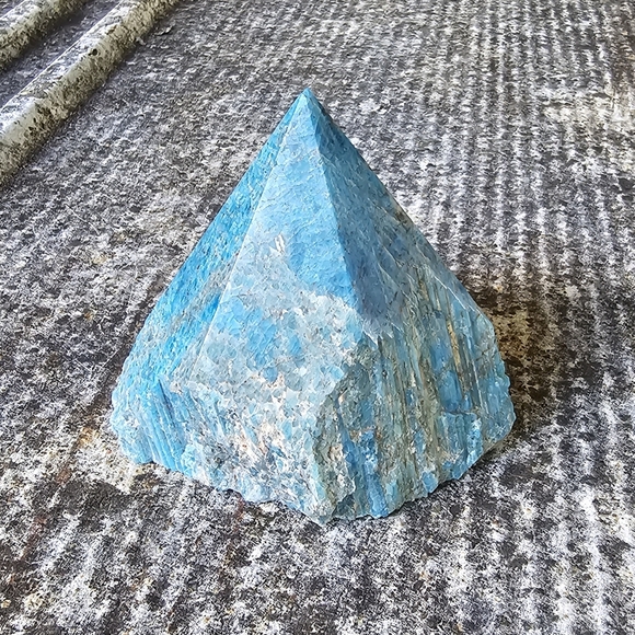 Polished Blue Apatite Crystal Point Tower